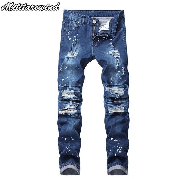spring summer denim pants men fashion high street ripped jeans for men splash ink mens jeans pant slim fit denim trousers, Blue
spring summer denim pants men fashion high street ripped jeans for men splash ink mens jeans pant slim fit denim trousers, Blue