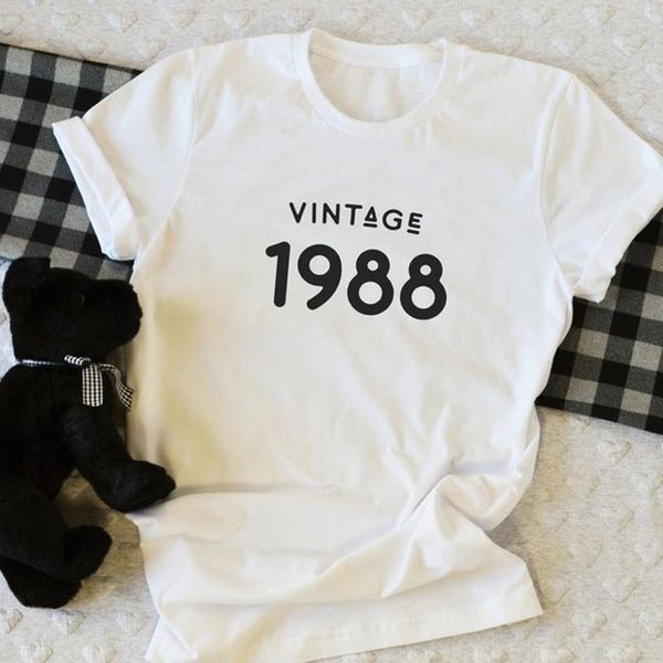 women's t-shirt vintage 1988 women 33 years old 33rd birthday gift girls mom wife daughter party tshirt cotton streetwear tee shirt, White
women's t-shirt vintage 1988 women 33 years old 33rd birthday gift girls mom wife daughter party tshirt cotton streetwear tee shirt, White