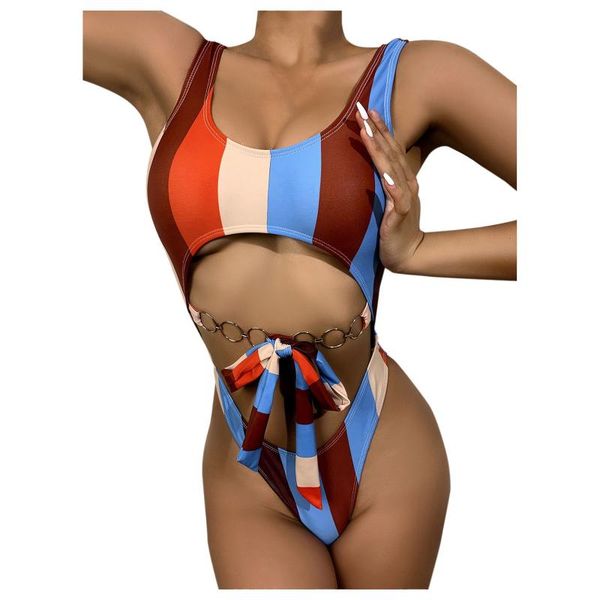 women color vertical stripes stitching printed beach one-piece swimsuit hight waist halter bikini fashion beach bikini set
women color vertical stripes stitching printed beach one-piece swimsuit hight waist halter bikini fashion beach bikini set