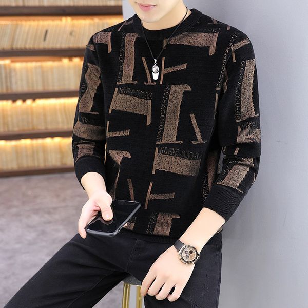 2021 new chenille men's knitted around the neck with long sleeve korean sweater wild version beautiful sweatertx1e, White;black
2021 new chenille men's knitted around the neck with long sleeve korean sweater wild version beautiful sweatertx1e, White;black