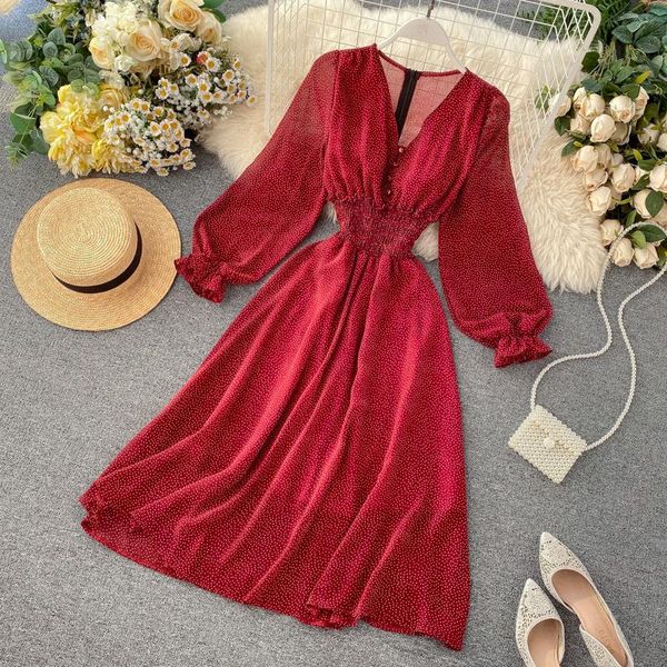 casual dresses 2021 polka dot dress women red v neck long party lantern sleeve slim waist chiffon sundress, Black;gray
casual dresses 2021 polka dot dress women red v neck long party lantern sleeve slim waist chiffon sundress, Black;gray