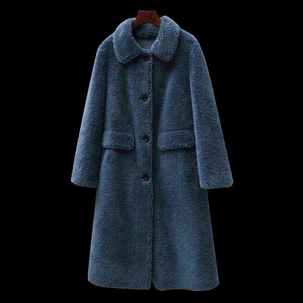 women's fur & faux sheep shearing female long coat granule wool composite lady, Black
women's fur & faux sheep shearing female long coat granule wool composite lady, Black