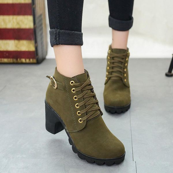 boots fashion women casual platform high heels pu leather round head comfortable lace up ankle, Black
boots fashion women casual platform high heels pu leather round head comfortable lace up ankle, Black