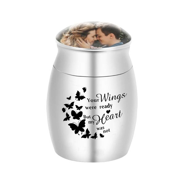 small cremation urn pendant, you can put p souvenirs, metal ashes jar cans-your wings are ready, but my heart does not, Silver
small cremation urn pendant, you can put p souvenirs, metal ashes jar cans-your wings are ready, but my heart does not, Silver