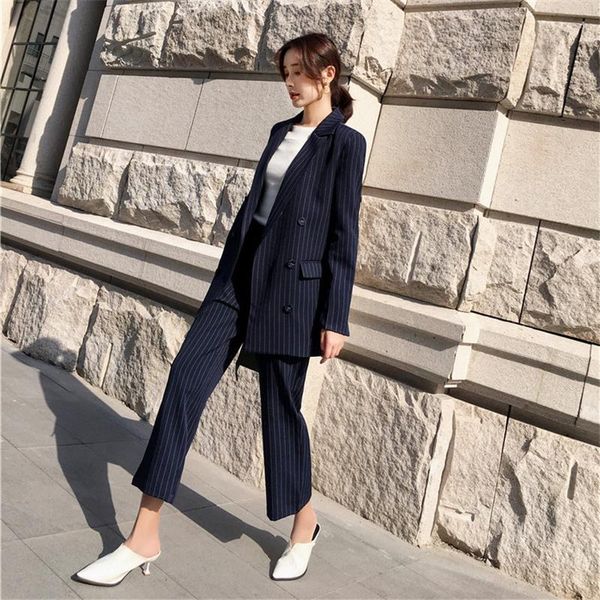2021 spring and new korean autumn small incense wind striped jacket nine pants occasional two-piece women's tender leg p1zj, White;black
2021 spring and new korean autumn small incense wind striped jacket nine pants occasional two-piece women's tender leg p1zj, White;black
