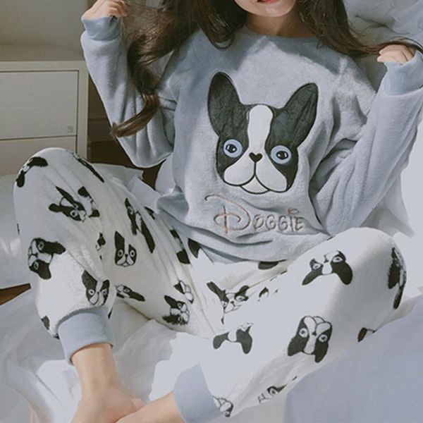 winter women's pajamas pajama set home wear long sleeve cartoon pijama set sleepwear women pyjamas thick warm nightwear, Black;red
winter women's pajamas pajama set home wear long sleeve cartoon pijama set sleepwear women pyjamas thick warm nightwear, Black;red