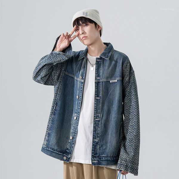 men's jackets jacket leisure quality youth tide brand stitching denim loose korean men spring and autumn coat, Black;brown
men's jackets jacket leisure quality youth tide brand stitching denim loose korean men spring and autumn coat, Black;brown