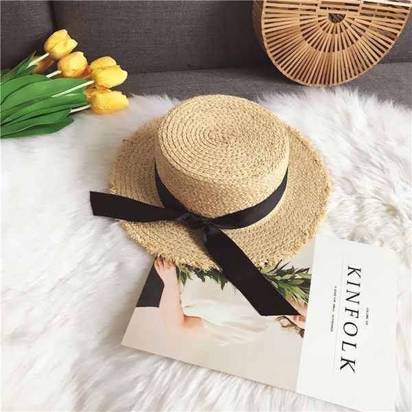 wide brim hats &dolphin handmade women summer sun hat beach raffia panama straw cap big black white bow ribbon temperament flat uv cut, Blue;gray
wide brim hats &dolphin handmade women summer sun hat beach raffia panama straw cap big black white bow ribbon temperament flat uv cut, Blue;gray