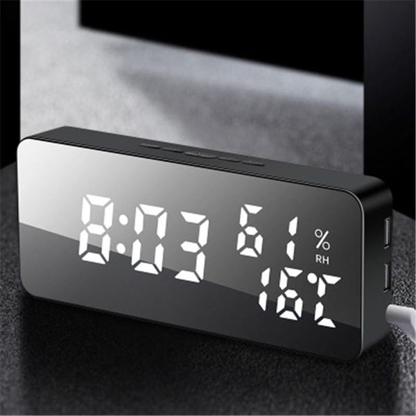 creative phone charging mirror wall-mounted alarm clock snooze sound control temperature and humidity led color changing clock
creative phone charging mirror wall-mounted alarm clock snooze sound control temperature and humidity led color changing clock