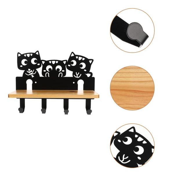 hooks & rails 1pc home metal wooden board design cat clothes hook storage rack (black)
hooks & rails 1pc home metal wooden board design cat clothes hook storage rack (black)