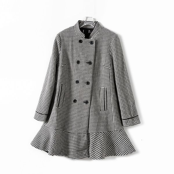 2021 new houndstooth ruffle women double-breasted long sleeve stand collar robes with pockets rcnl, Black;gray
2021 new houndstooth ruffle women double-breasted long sleeve stand collar robes with pockets rcnl, Black;gray