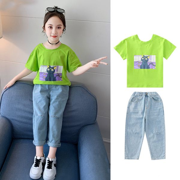 2021 4-13yrs new spring children teenage set clothes 2pcs sports pantsuits girls suit cotton cartoon shirts + pants jeans lta4, White
2021 4-13yrs new spring children teenage set clothes 2pcs sports pantsuits girls suit cotton cartoon shirts + pants jeans lta4, White