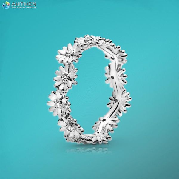 cluster rings ahthen 925 sterling silver ring clear sparkling daisy flower crown original women engagement girl gift, Golden;silver
cluster rings ahthen 925 sterling silver ring clear sparkling daisy flower crown original women engagement girl gift, Golden;silver