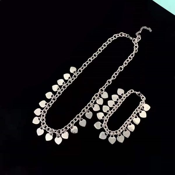 earrings & necklace fashion titanium steel heart dangle jewelry set t letters 14 hanging crude bracelet for women charm, Silver
earrings & necklace fashion titanium steel heart dangle jewelry set t letters 14 hanging crude bracelet for women charm, Silver