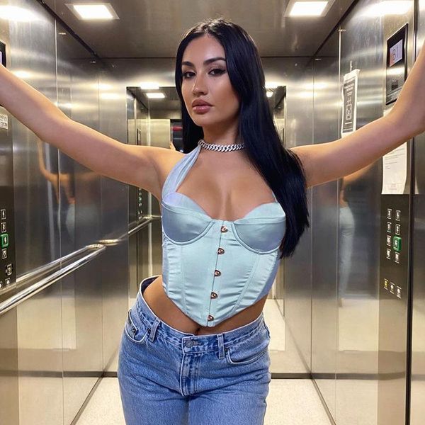 women's tanks & camis satin corset women cyber y2k baby tee baddie clothes halter button cropped night club indie summer 2021, White
women's tanks & camis satin corset women cyber y2k baby tee baddie clothes halter button cropped night club indie summer 2021, White