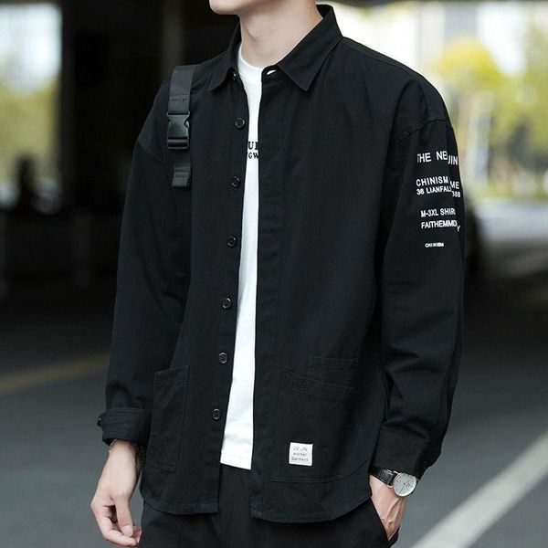men's casual shirts long fashion 2021 men shirt gray long-sleeved thin youth loose and spring autumn solid mens, White;black
men's casual shirts long fashion 2021 men shirt gray long-sleeved thin youth loose and spring autumn solid mens, White;black