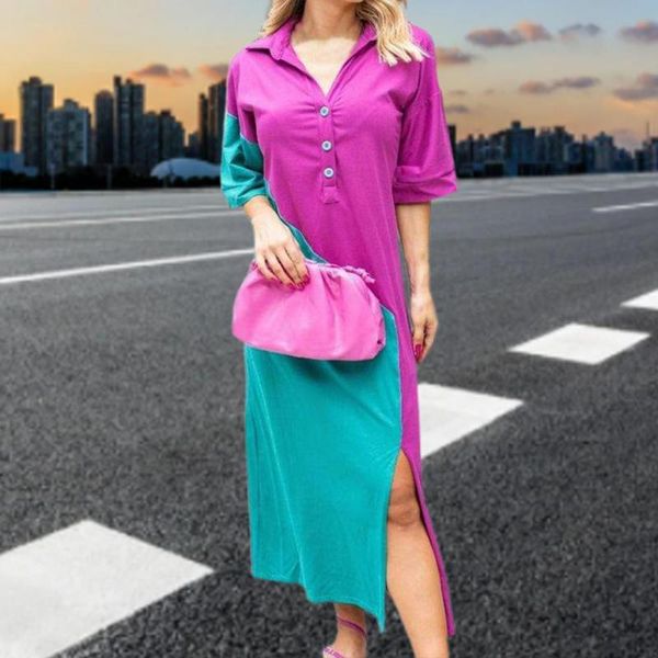 women's swimwear lady half sleeve split mid-calf dress for party fashion shirt dresses turn down collar splice, White;black
women's swimwear lady half sleeve split mid-calf dress for party fashion shirt dresses turn down collar splice, White;black