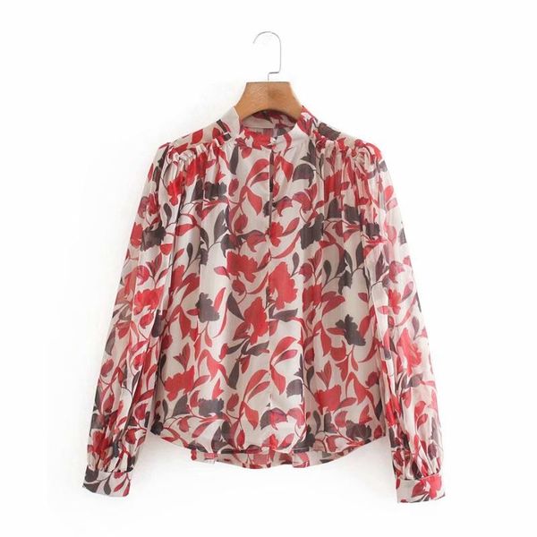 women's blouses & shirts casual spring long sleeve chiffon blouse women o neck floral print street nx9930, White
women's blouses & shirts casual spring long sleeve chiffon blouse women o neck floral print street nx9930, White