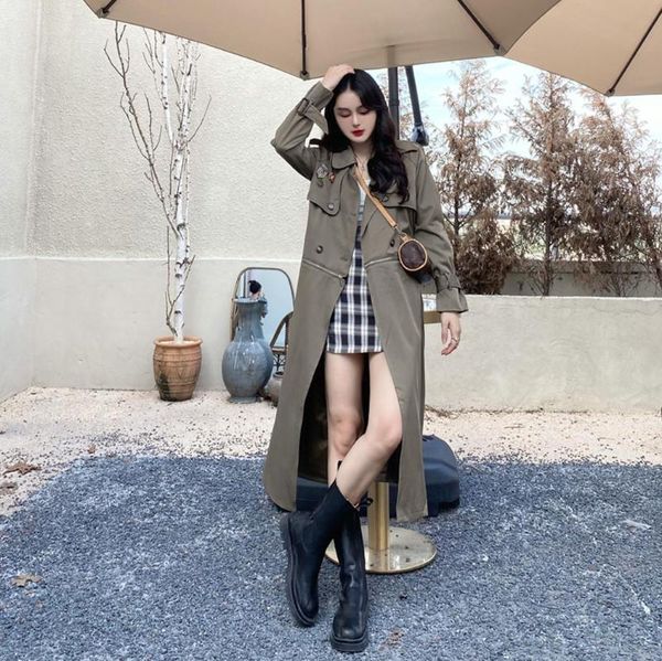 women's trench coats korean style high-end loose coat removable extended button lady cloak belt windbreaker spring fall outerwear, Tan;black
women's trench coats korean style high-end loose coat removable extended button lady cloak belt windbreaker spring fall outerwear, Tan;black