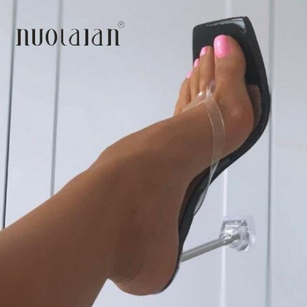 2021 new designer pvc transparent female slippers sandals women high heels summer party ladies clear flip flops shoes, Black
2021 new designer pvc transparent female slippers sandals women high heels summer party ladies clear flip flops shoes, Black