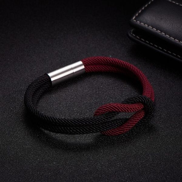 link, chain fashion rope bracelet for women men red and black multicolor stainless steel clasp charm jewelry gift
link, chain fashion rope bracelet for women men red and black multicolor stainless steel clasp charm jewelry gift