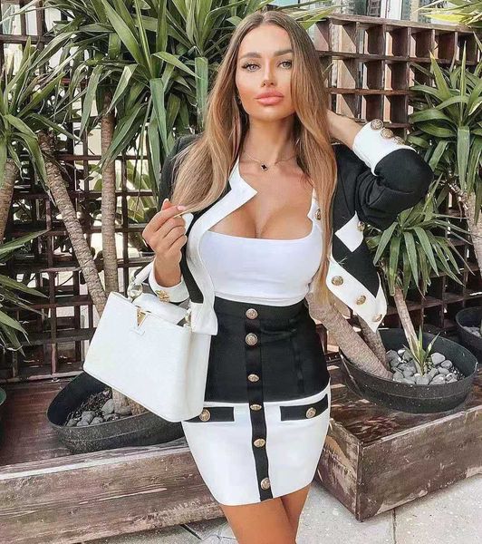summer chic color block button design two pieces set celebrity party club bandage suit 210527, White
summer chic color block button design two pieces set celebrity party club bandage suit 210527, White