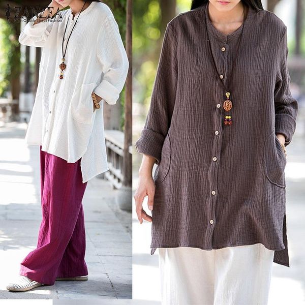 women's blouses & shirts cotton linen blouse women stylish oversized vintage stand collar long sleeve female blusas s-5xl, White
women's blouses & shirts cotton linen blouse women stylish oversized vintage stand collar long sleeve female blusas s-5xl, White