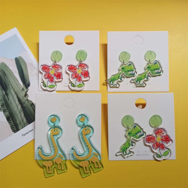 cute tyrannosaurus rex dinosaur acrylic transparent flower graffiti cartoon cute design earrings summer, Silver
cute tyrannosaurus rex dinosaur acrylic transparent flower graffiti cartoon cute design earrings summer, Silver