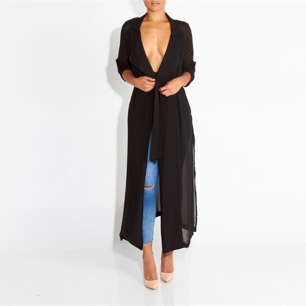 women's trench coats 2021 arrival womens spring summer half sleeve coat notch neck chiffon long casual outwear, Tan;black
women's trench coats 2021 arrival womens spring summer half sleeve coat notch neck chiffon long casual outwear, Tan;black