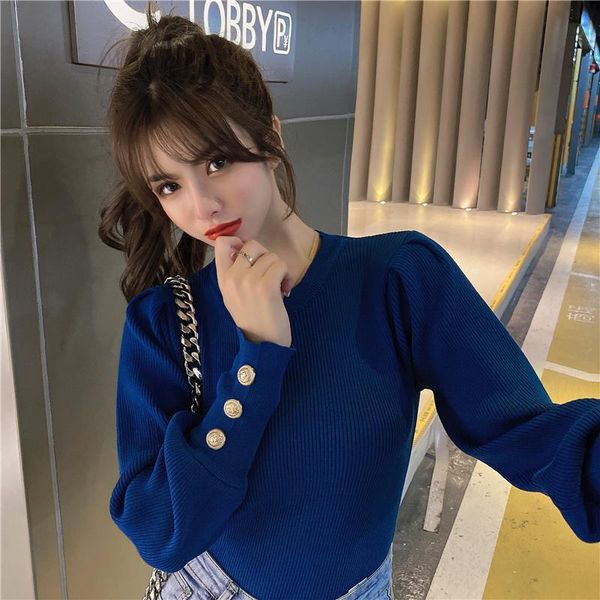 female fashion 2021 fall/winter thin sleeve long sweater fine knitted shirt all-match hn6h, White;black
female fashion 2021 fall/winter thin sleeve long sweater fine knitted shirt all-match hn6h, White;black