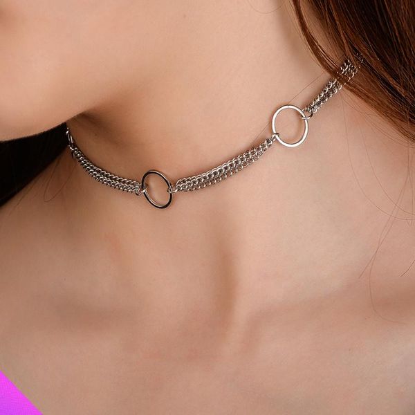 pendant necklaces copper ring multilayer necklace clavicle chain alloy girl lady fashion jewelry gift 2 colors, Silver
pendant necklaces copper ring multilayer necklace clavicle chain alloy girl lady fashion jewelry gift 2 colors, Silver