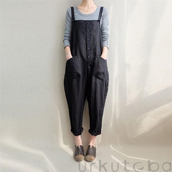 retro baggy trendy bib women jumpsuits full length casual loose linen dungaree overall solid causal jumpsuit pants summer, Black;white
retro baggy trendy bib women jumpsuits full length casual loose linen dungaree overall solid causal jumpsuit pants summer, Black;white