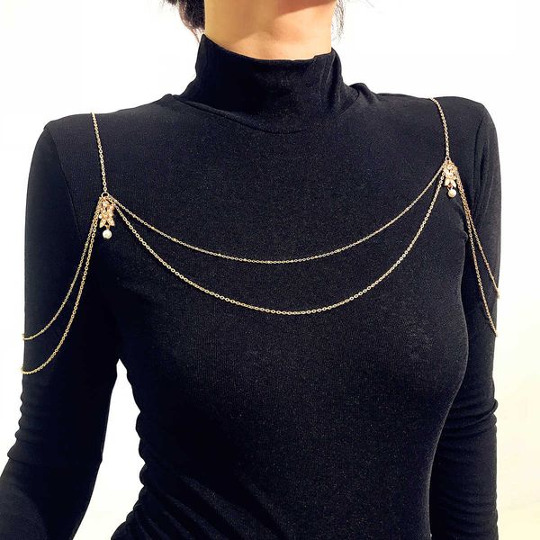jewelry simple multi-layer versatile tassel clothing alloy inlaid diamond body shoulder chain, Silver
jewelry simple multi-layer versatile tassel clothing alloy inlaid diamond body shoulder chain, Silver