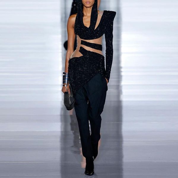 casual dresses fashion show style collection black sequin dress 2021 women summer hollow out celebrity evening party vestidos, Black;gray
casual dresses fashion show style collection black sequin dress 2021 women summer hollow out celebrity evening party vestidos, Black;gray