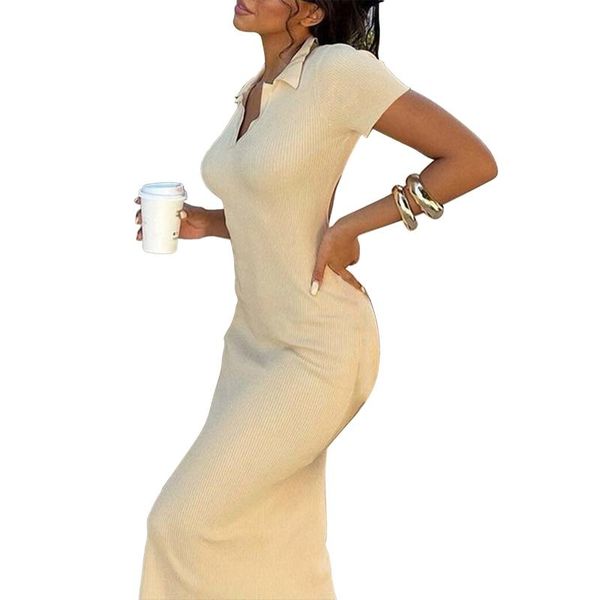 casual dresses 2021 women summer ribbed dress adults tie-up backless short sleeve lapel side slit fashion style, Black;gray
casual dresses 2021 women summer ribbed dress adults tie-up backless short sleeve lapel side slit fashion style, Black;gray