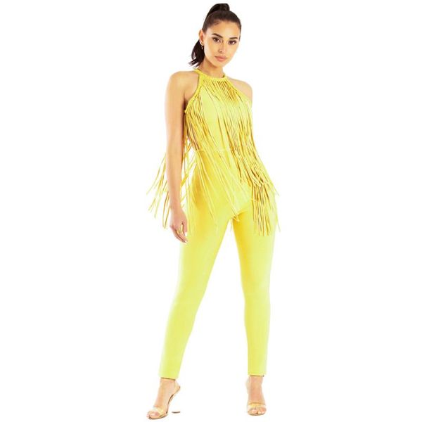 women's jumpsuits & rompers sparkly rivets studded fringe halter neck cold shoulder backless bandage jumpsuit, Black;white 
women's jumpsuits & rompers sparkly rivets studded fringe halter neck cold shoulder backless bandage jumpsuit, Black;white