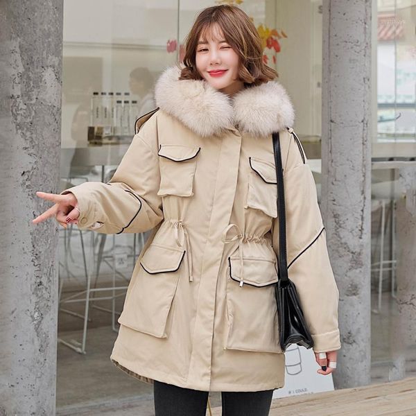 women's down & parkas 2021 winter women large real fur hooded parka jacket 90% white duck coat loose thick warm drawstring snow outwear, Black
women's down & parkas 2021 winter women large real fur hooded parka jacket 90% white duck coat loose thick warm drawstring snow outwear, Black
