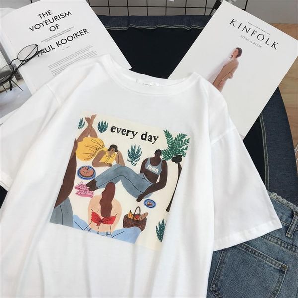 summer kawaii and women cartoon men t shirt letters cute harajuku ulzzang fun print tees chic ins fashion vintage, White;black
summer kawaii and women cartoon men t shirt letters cute harajuku ulzzang fun print tees chic ins fashion vintage, White;black