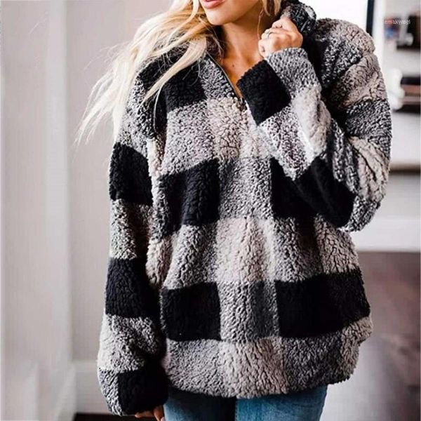 fashion womens sweatshirt pullover jacket sportswear zipper jackets warm soft and fluffy tracksuit1, Gray;blue
fashion womens sweatshirt pullover jacket sportswear zipper jackets warm soft and fluffy tracksuit1, Gray;blue