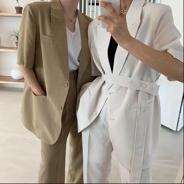 ladies office two piece set summer women short sleeve single breaste coat high waist wide leg long pants elegant 2 piece sets, Gray
ladies office two piece set summer women short sleeve single breaste coat high waist wide leg long pants elegant 2 piece sets, Gray