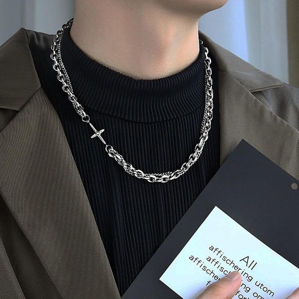 chains color necklace men's trendy niche hip hop accessories wild personality korean trend jewelry pendant, Silver
chains color necklace men's trendy niche hip hop accessories wild personality korean trend jewelry pendant, Silver