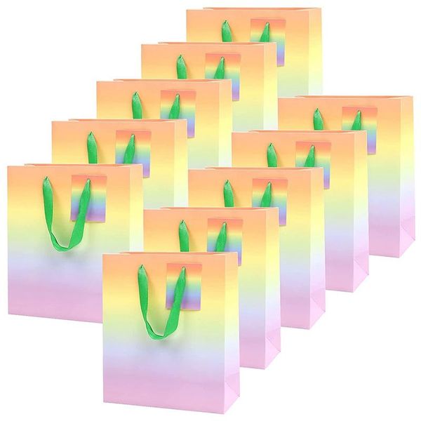 gift wrap 10pcs bags gradient rainbow color favor with tags and handles for wedding, birthday, baby shower,21 x 18 8cm
gift wrap 10pcs bags gradient rainbow color favor with tags and handles for wedding, birthday, baby shower,21 x 18 8cm
