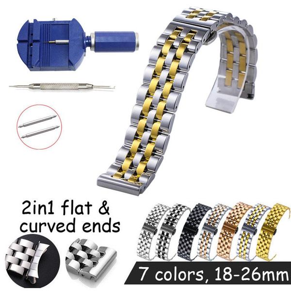 watch bands 2in1 flat curved end strap 18 19 20mm 21 22mm 24mm 26mm replacement band butterfly buckle stainless steel watchbands, Black;brown
watch bands 2in1 flat curved end strap 18 19 20mm 21 22mm 24mm 26mm replacement band butterfly buckle stainless steel watchbands, Black;brown