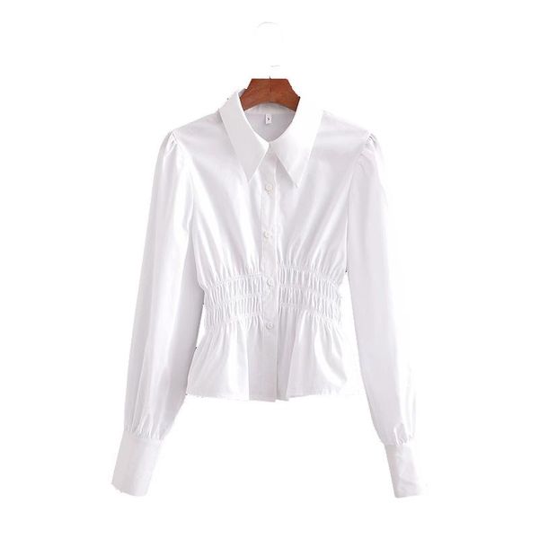 women's blouses & shirts 2021 women blouse solid button slim waist turn-down collar long sleeve shirt female fashion casual clothes, White
women's blouses & shirts 2021 women blouse solid button slim waist turn-down collar long sleeve shirt female fashion casual clothes, White