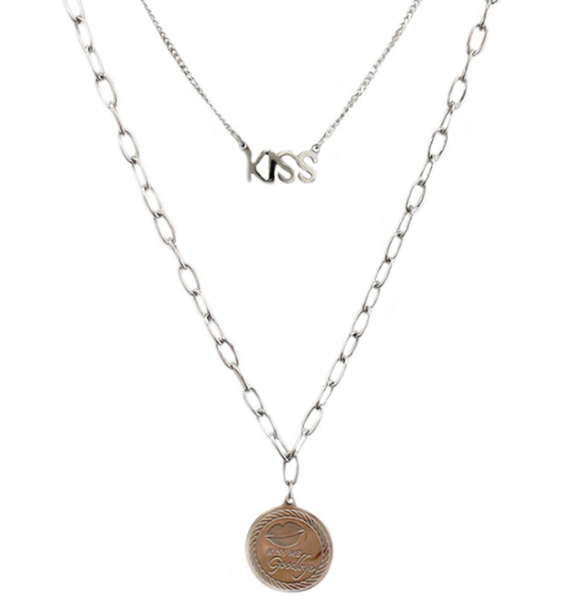 pendant necklaces 316l stainless steel letter kiss necklace female fashion titanium sweater chain double student, Silver
pendant necklaces 316l stainless steel letter kiss necklace female fashion titanium sweater chain double student, Silver