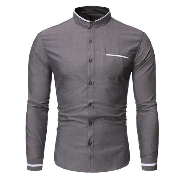 men's casual shirts shirt men long sleeve solid business stand collar high quantity pockets patchwork blusas tee, White;black
men's casual shirts shirt men long sleeve solid business stand collar high quantity pockets patchwork blusas tee, White;black