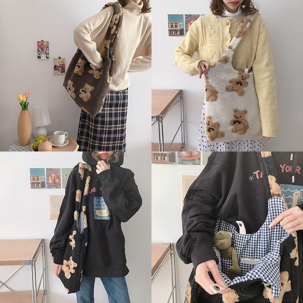 womens bag lamb like fabric shoulder bag bear canvas handbag tote large capacity embroidery shopper cute book bags for girls
womens bag lamb like fabric shoulder bag bear canvas handbag tote large capacity embroidery shopper cute book bags for girls