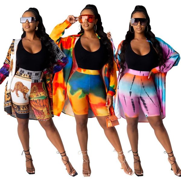 women's tracksuits autumn fashion ladies casual color printing long-sleeved shirt dress + shorts two-piece suit, Gray
women's tracksuits autumn fashion ladies casual color printing long-sleeved shirt dress + shorts two-piece suit, Gray