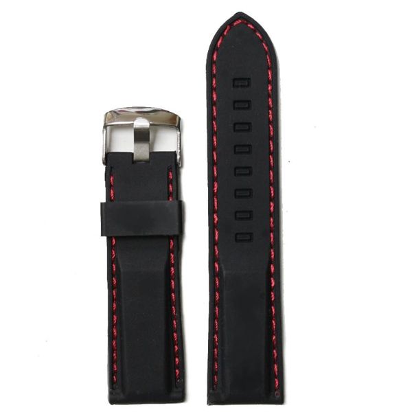 watch bands 24mm sport black silicone red stitches ladies band straps wb1021a24jb, Black;brown
watch bands 24mm sport black silicone red stitches ladies band straps wb1021a24jb, Black;brown