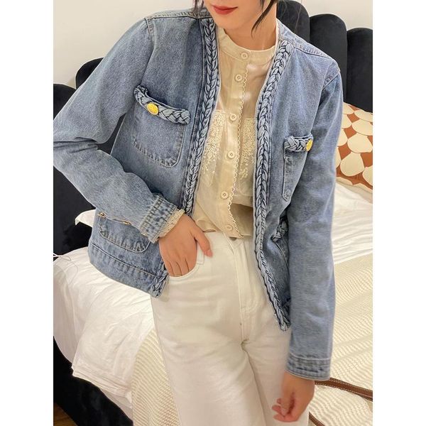 women's jackets spring and autumn denim jacket retro classic loose cowboy temperament fashion long sleeve cardigan, Black;brown 
women's jackets spring and autumn denim jacket retro classic loose cowboy temperament fashion long sleeve cardigan, Black;brown